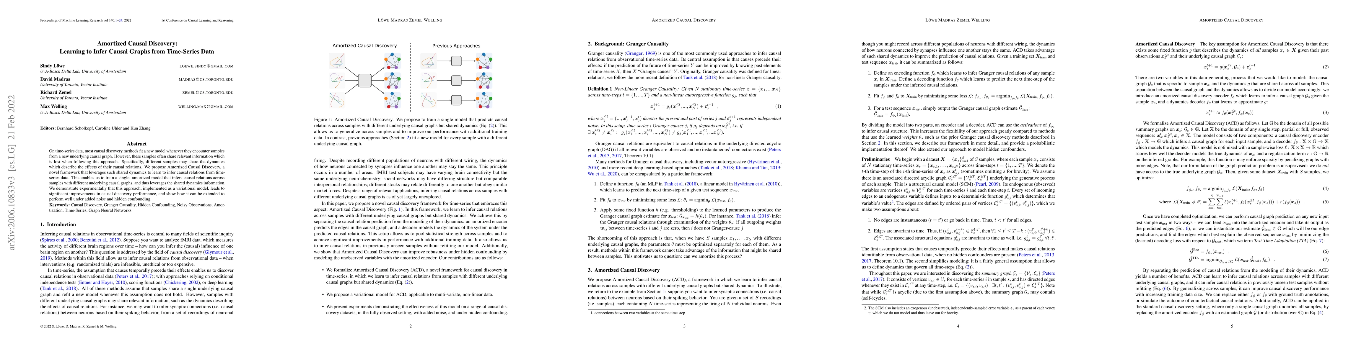 Thumbnail for Amortized Causal Discovery: Learning to Infer Causal Graphs from
  Time-Series Data