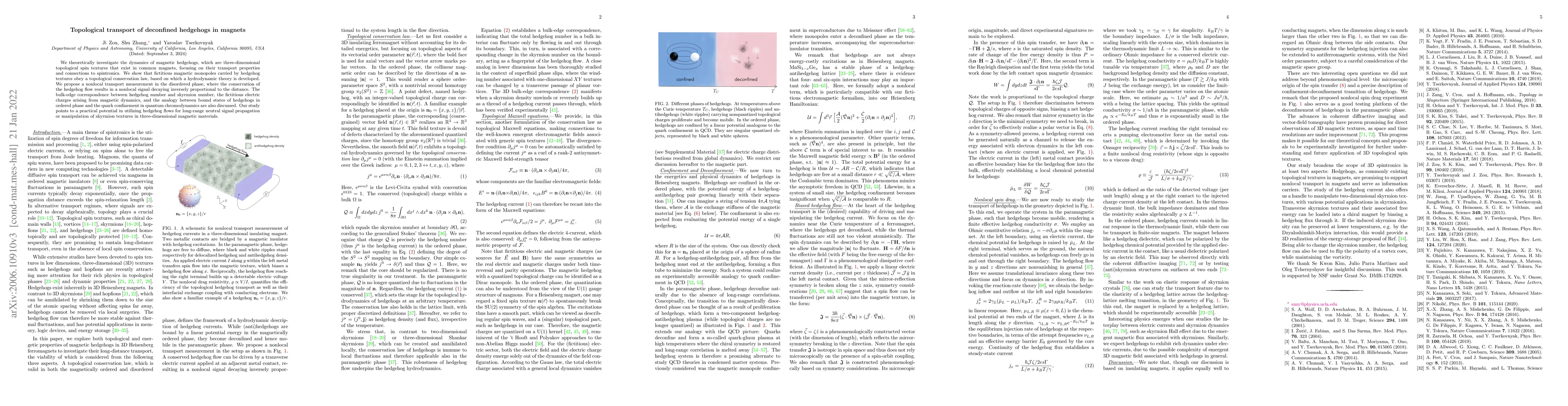 Thumbnail for Topological transport of deconfined hedgehogs in magnets
