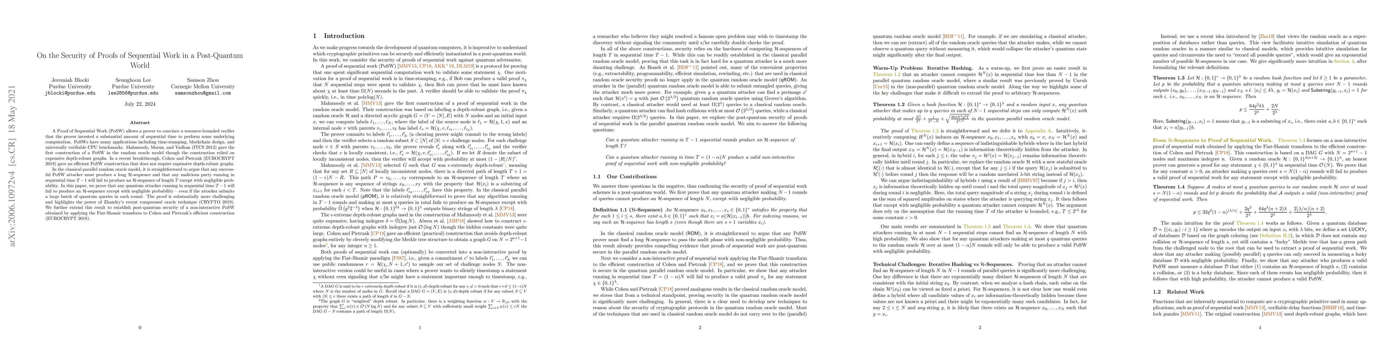 Thumbnail for On the Security of Proofs of Sequential Work in a Post-Quantum World