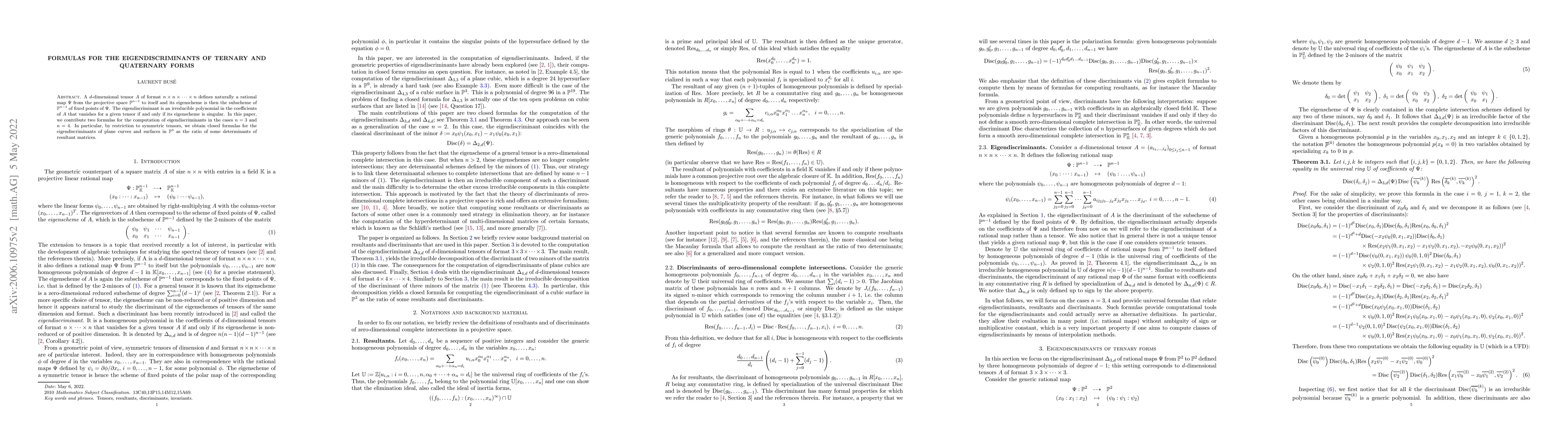 Thumbnail for Formulas for the eigendiscriminants of ternary and quaternary forms