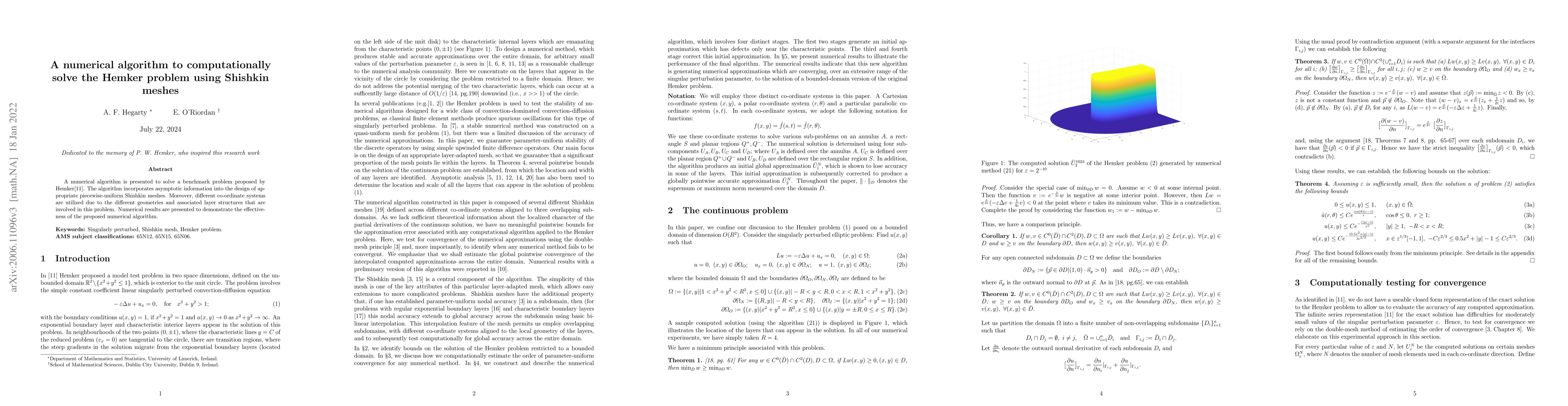 Thumbnail for A numerical algorithm to computationally solve the Hemker problem using
  Shishkin meshes