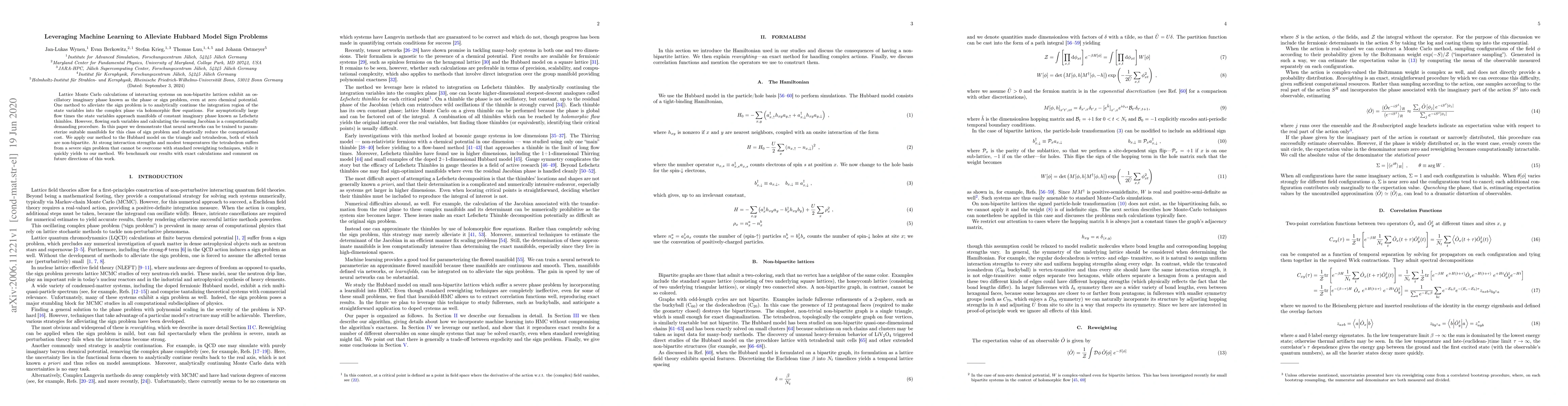 Thumbnail for Leveraging Machine Learning to Alleviate Hubbard Model Sign Problems
