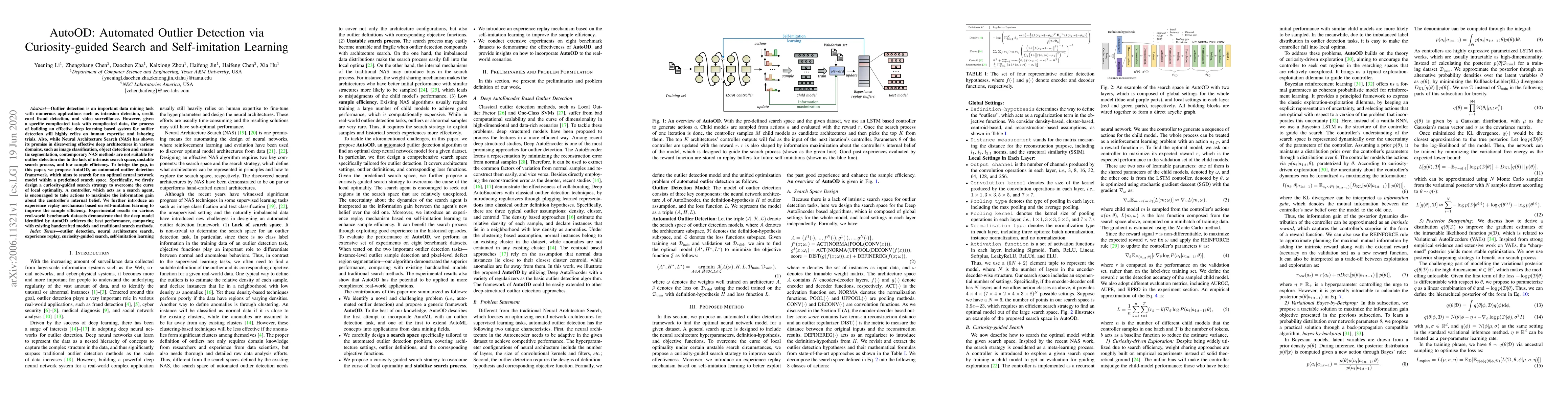 Thumbnail for AutoOD: Automated Outlier Detection via Curiosity-guided Search and
  Self-imitation Learning