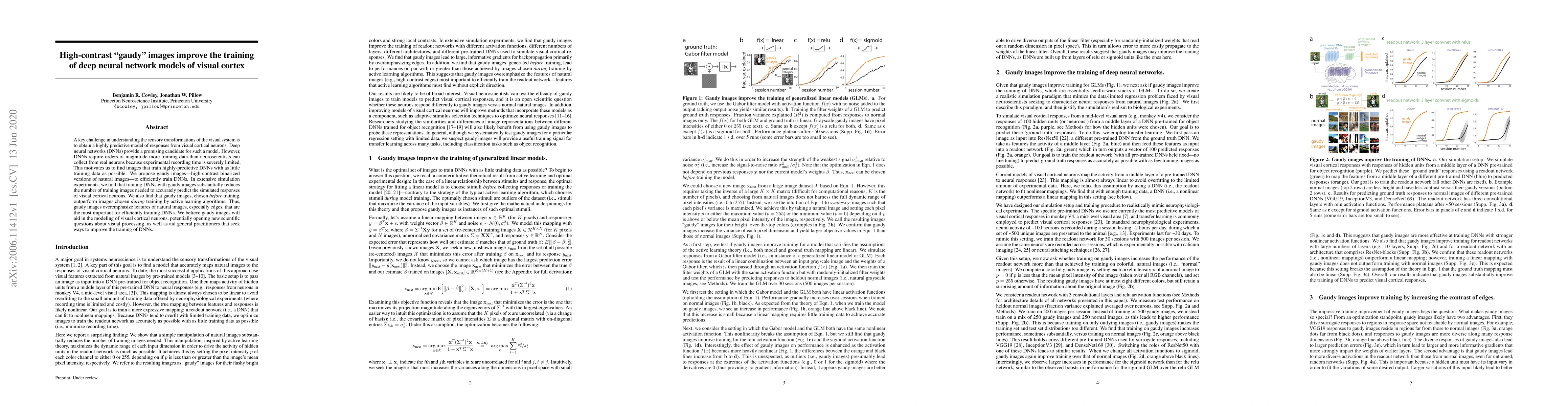 Thumbnail for High-contrast "gaudy" images improve the training of deep neural network
  models of visual cortex