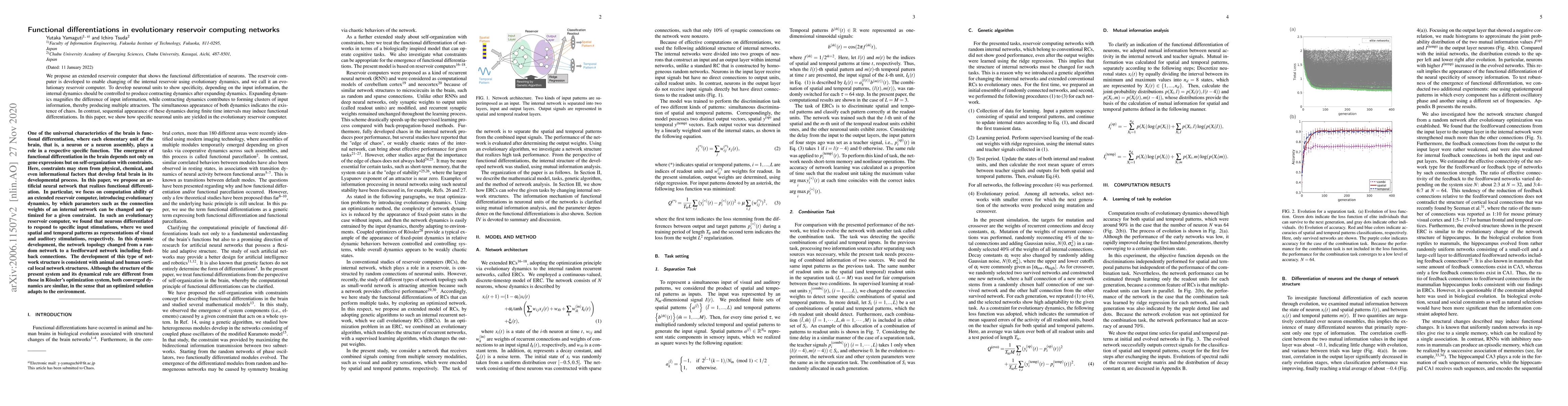 Thumbnail for Functional differentiations in evolutionary reservoir computing networks