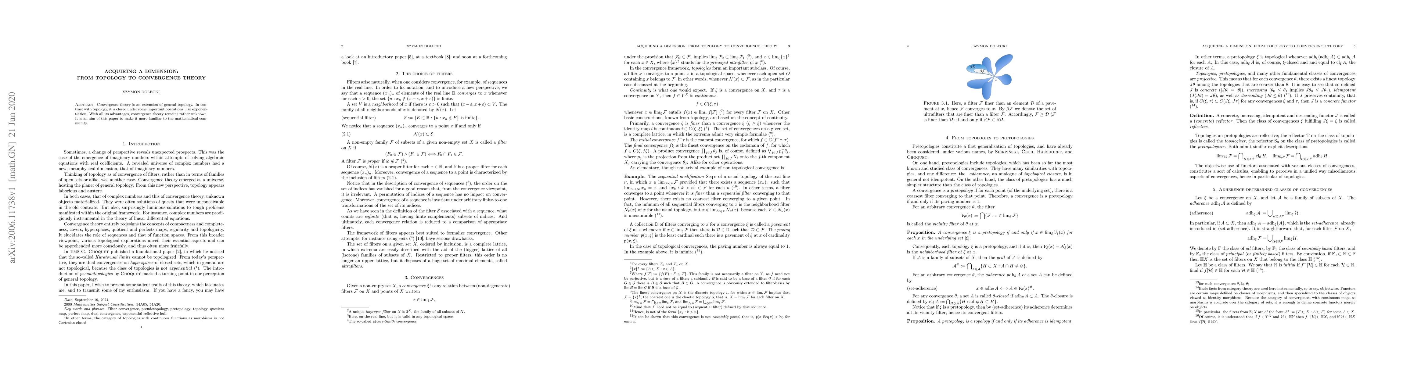 Thumbnail for Acquiring a dimension: from topology to convergence theory