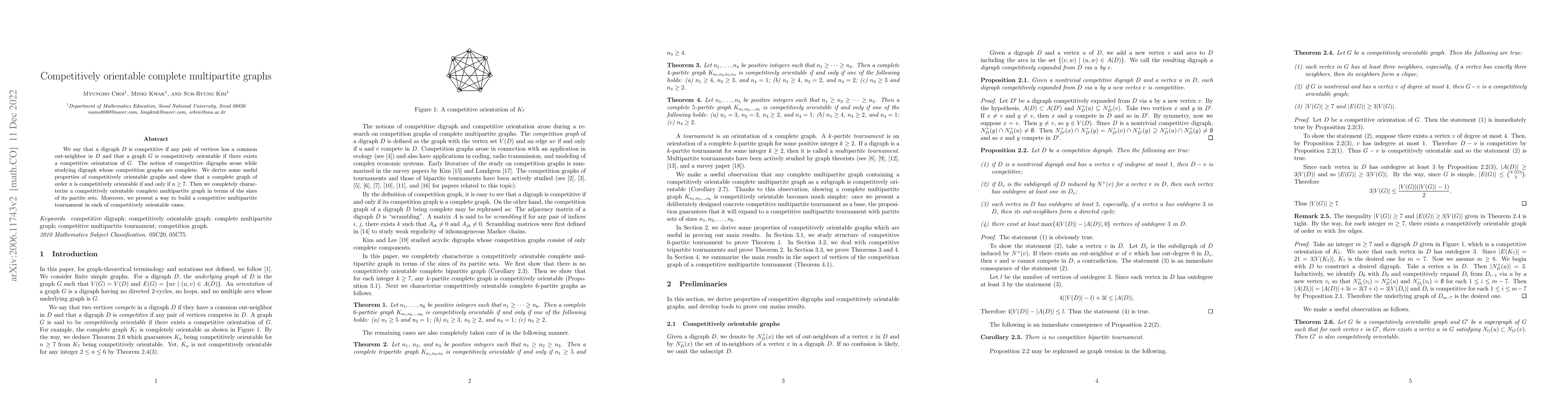 Thumbnail for Competitively orientable complete multipartite graphs
