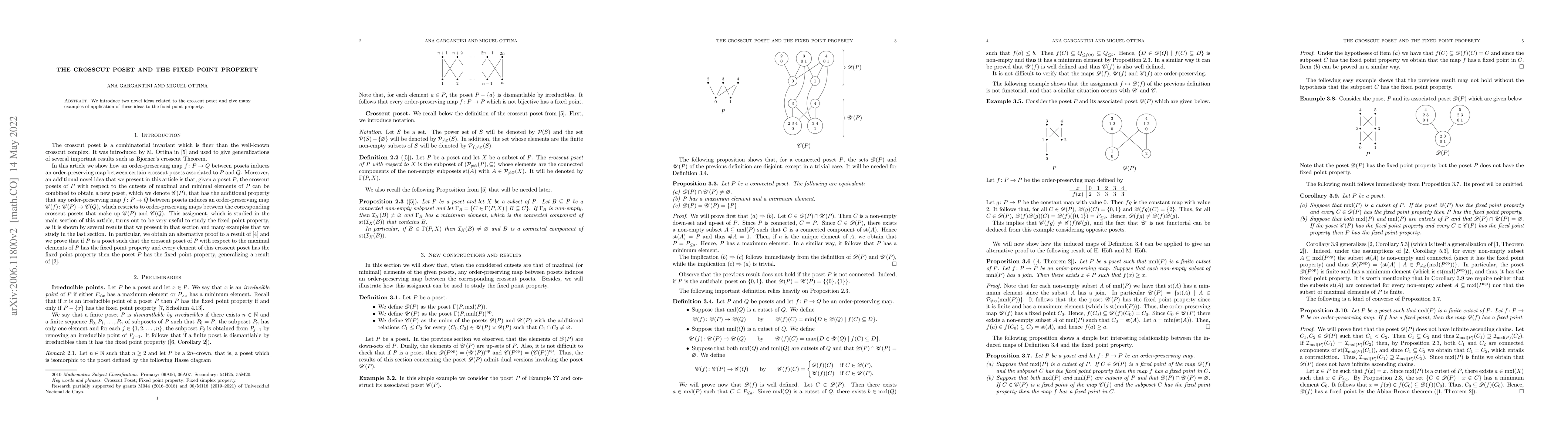 Thumbnail for The crosscut poset and the fixed point property