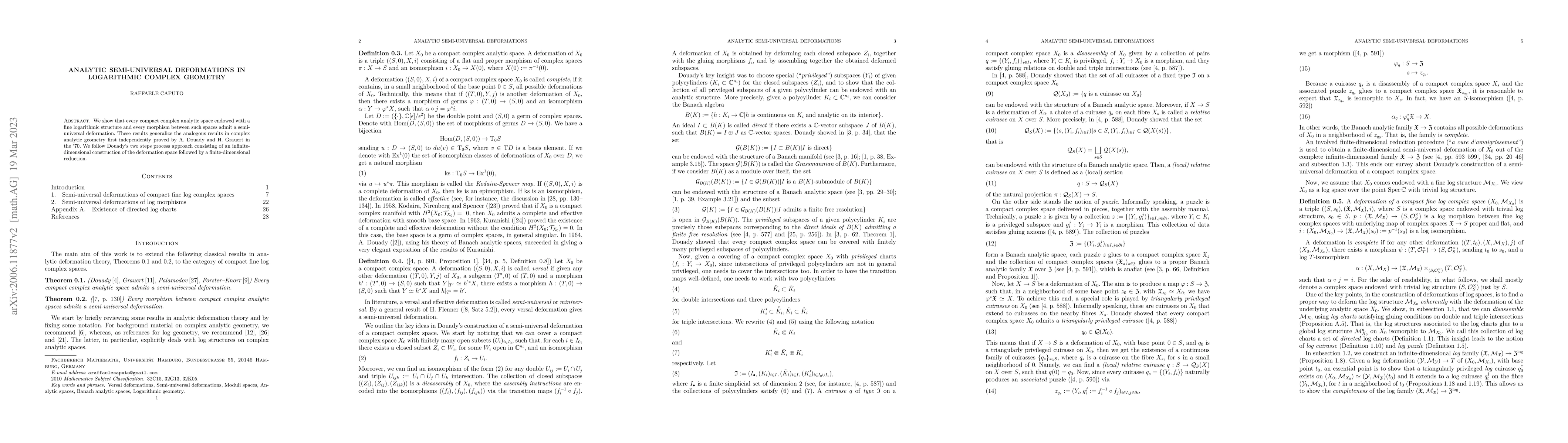 Thumbnail for Analytic semi-universal deformations in logarithmic complex geometry