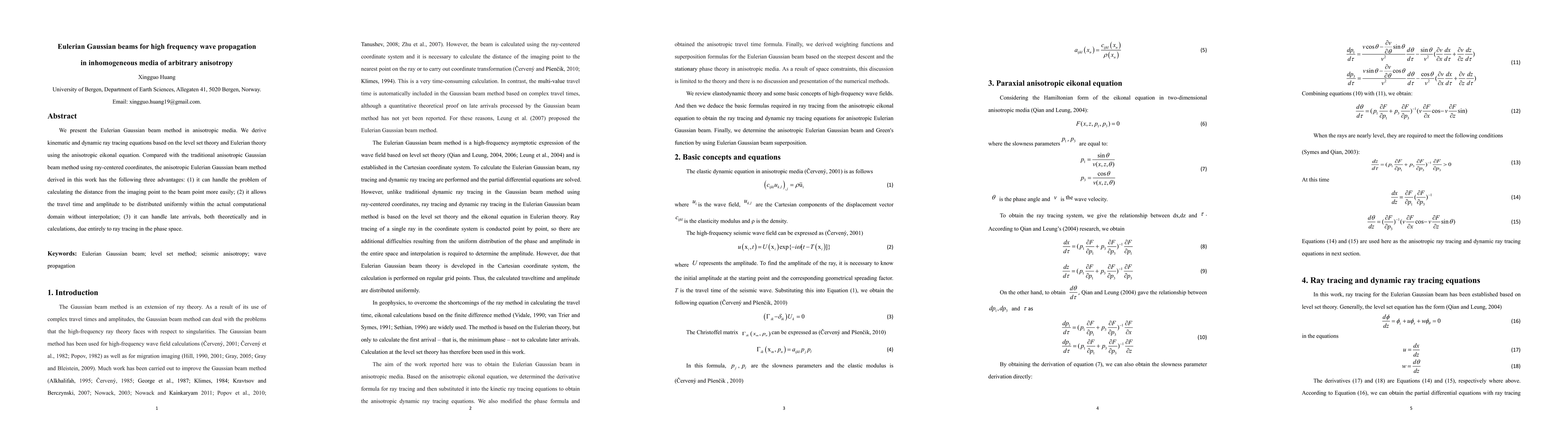 Thumbnail for Eulerian Gaussian beams for high frequency wave propagation in
  inhomogeneous media of arbitrary anisotropy
