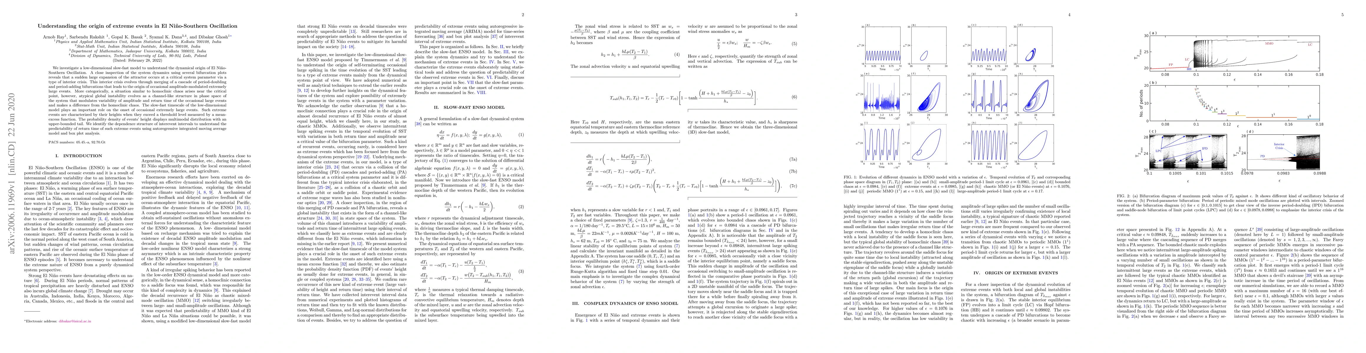 Thumbnail for Understanding the origin of extreme events in El Ni\~{n}o-Southern
  Oscillation