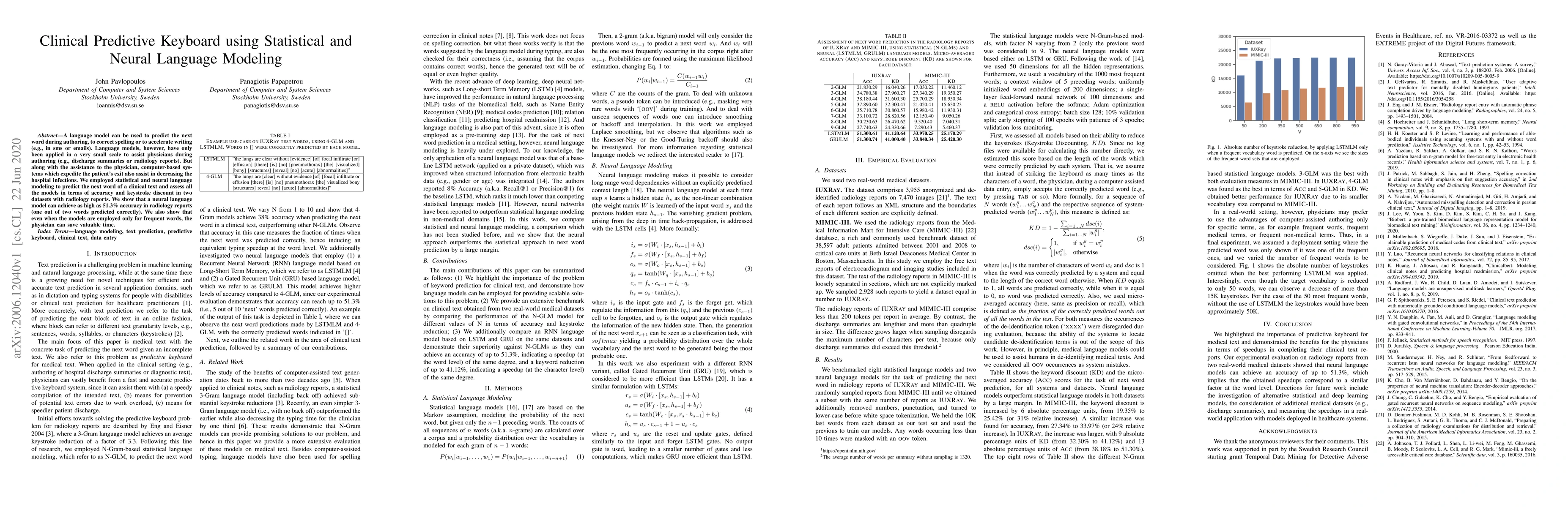 Thumbnail for Clinical Predictive Keyboard using Statistical and Neural Language
  Modeling