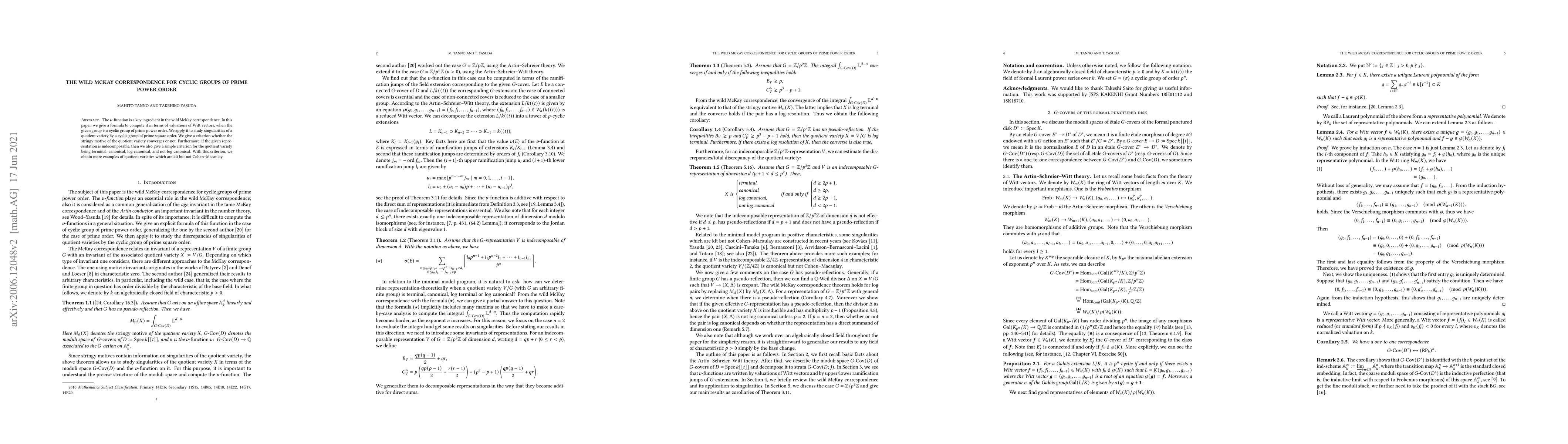 Thumbnail for The Wild McKay Correspondence for Cyclic Groups of Prime Power Order