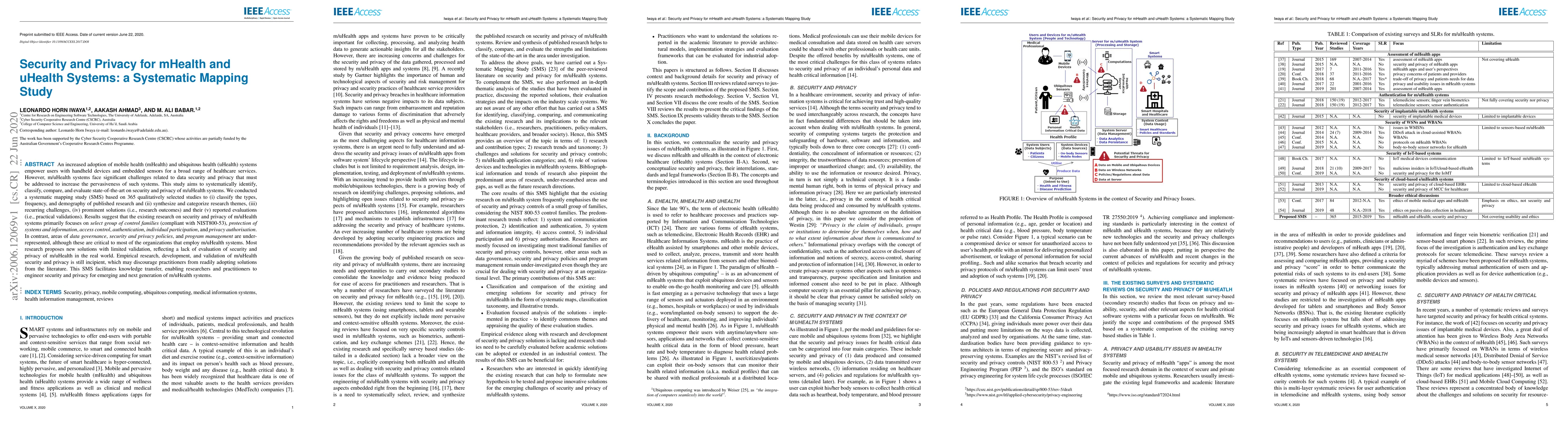 Thumbnail for Security and Privacy for mHealth and uHealth Systems: a Systematic
  Mapping Study