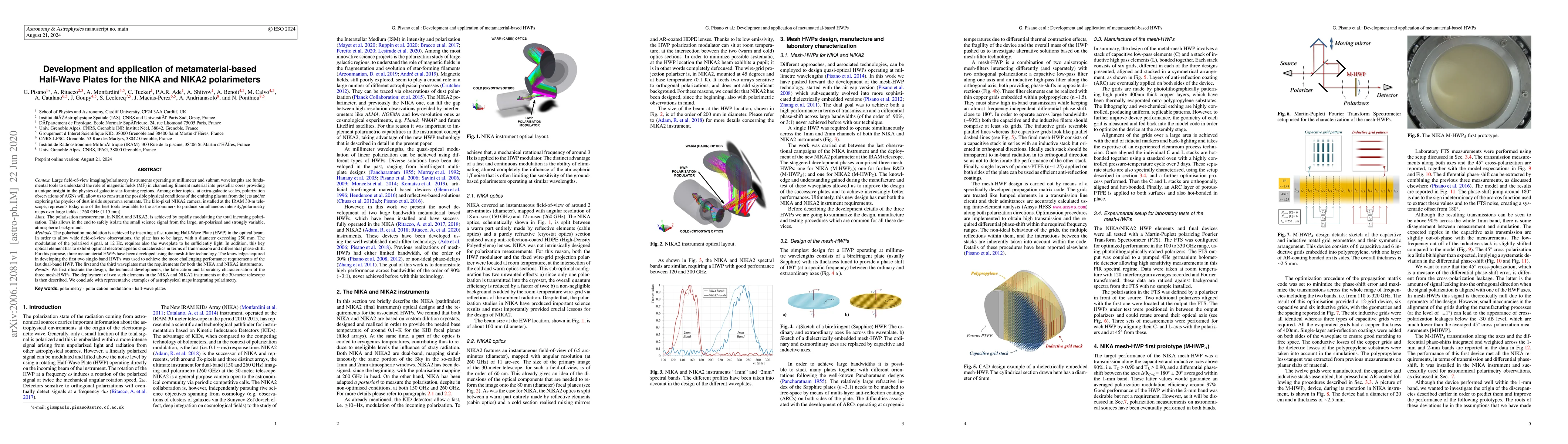 Thumbnail for Development and application of metamaterial-based Half-Wave Plates for
  the NIKA and NIKA2 polarimeters