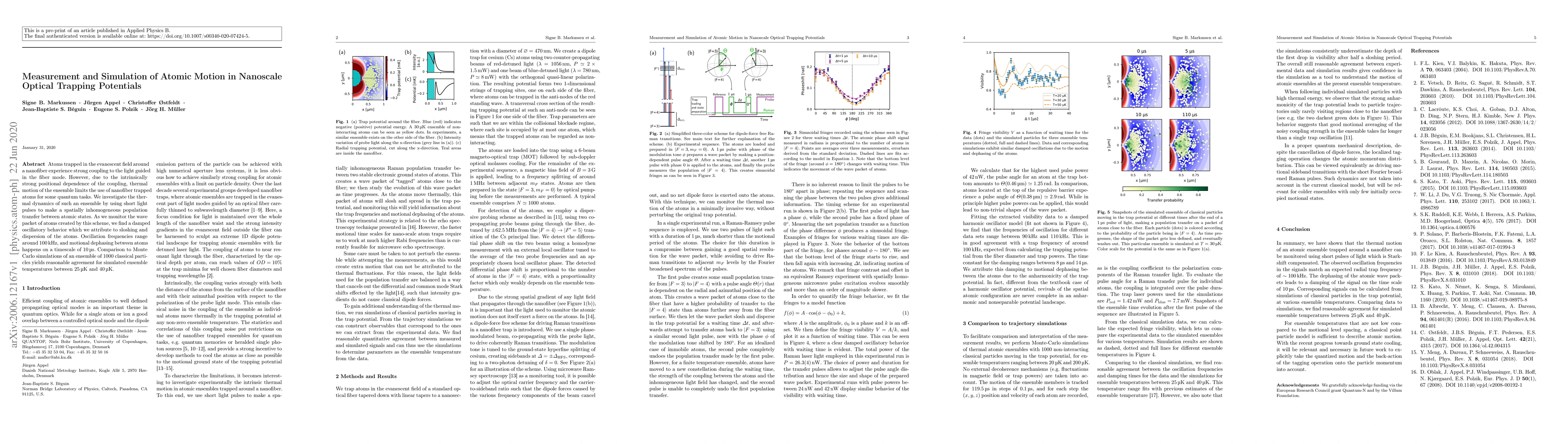 Thumbnail for Measurement and simulation of atomic motion in nanoscale optical
  trapping potentials