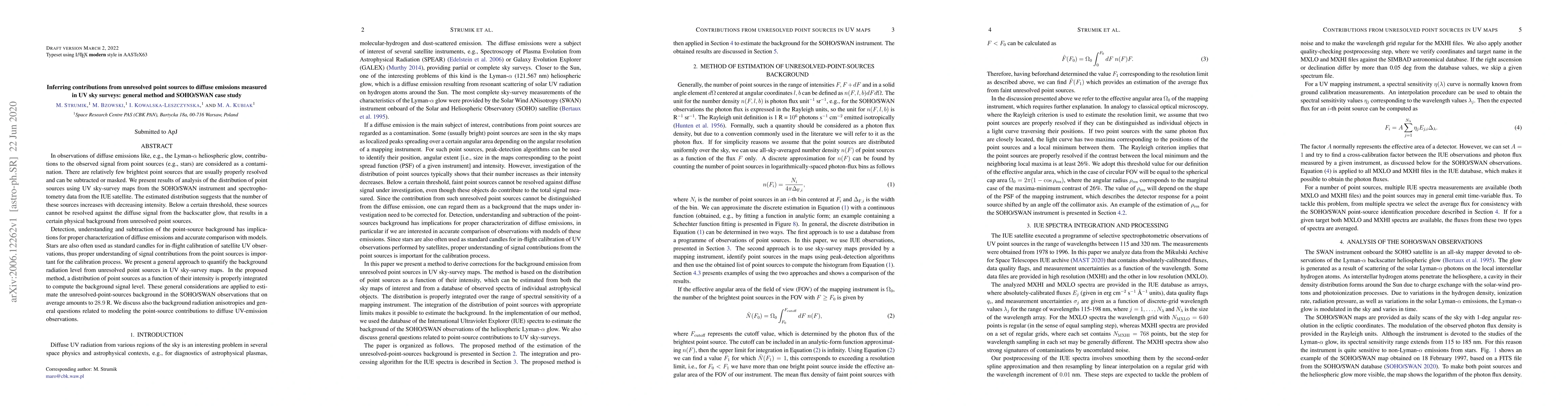 Thumbnail for Inferring contributions from unresolved point sources to diffuse
  emissions measured in UV sky surveys: general method and SOHO/SWAN case study