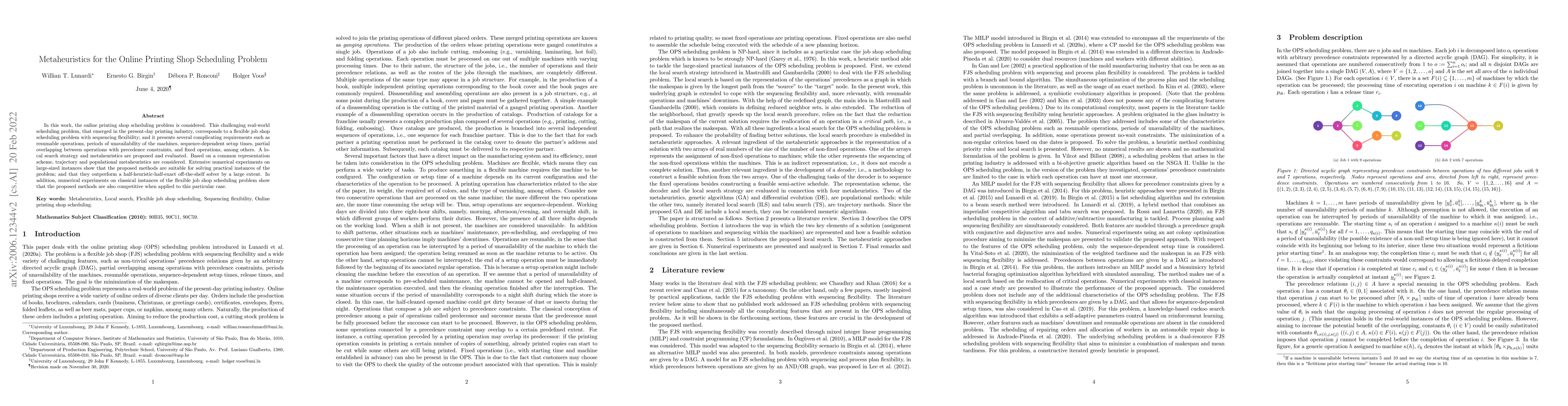 Thumbnail for Metaheuristics for the Online Printing Shop Scheduling Problem