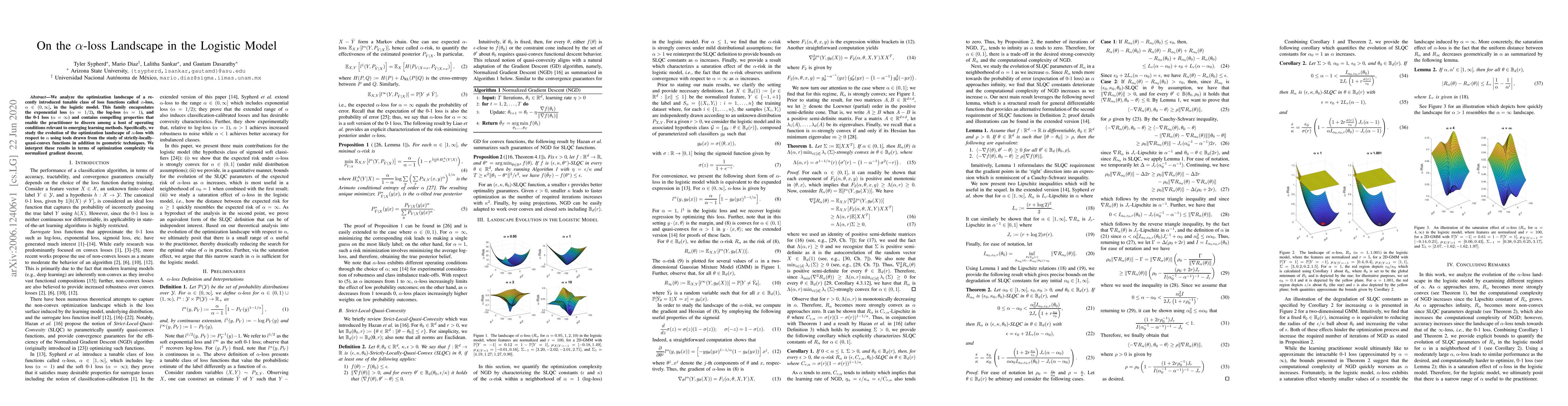 Thumbnail for On the alpha-loss Landscape in the Logistic Model
