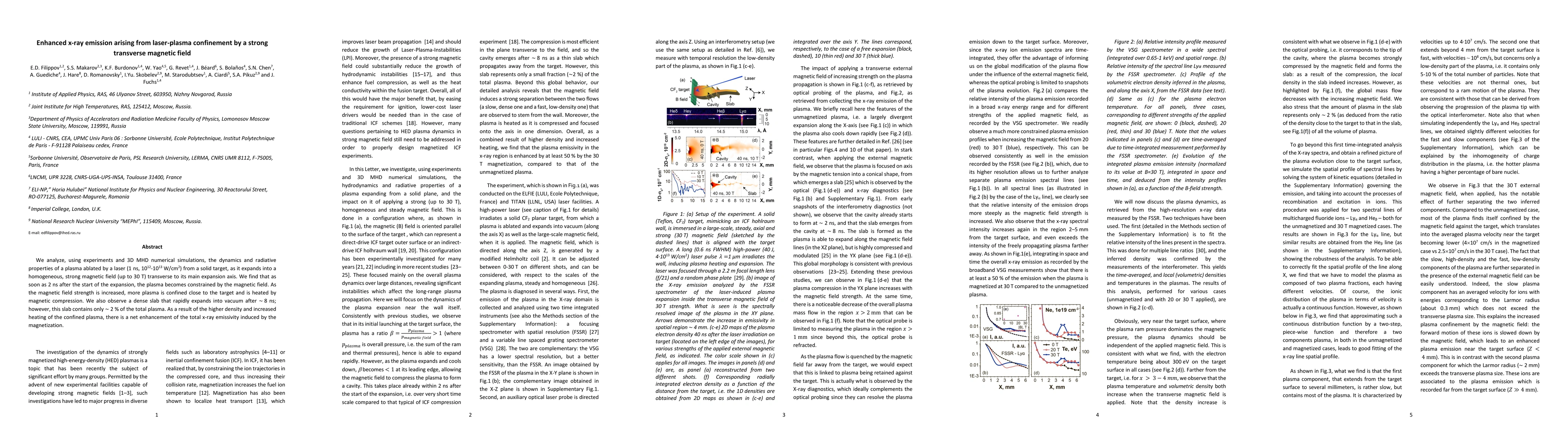 Thumbnail for Enhanced x-ray emission arising from laser-plasma confinement by a
  strong transverse magnetic field