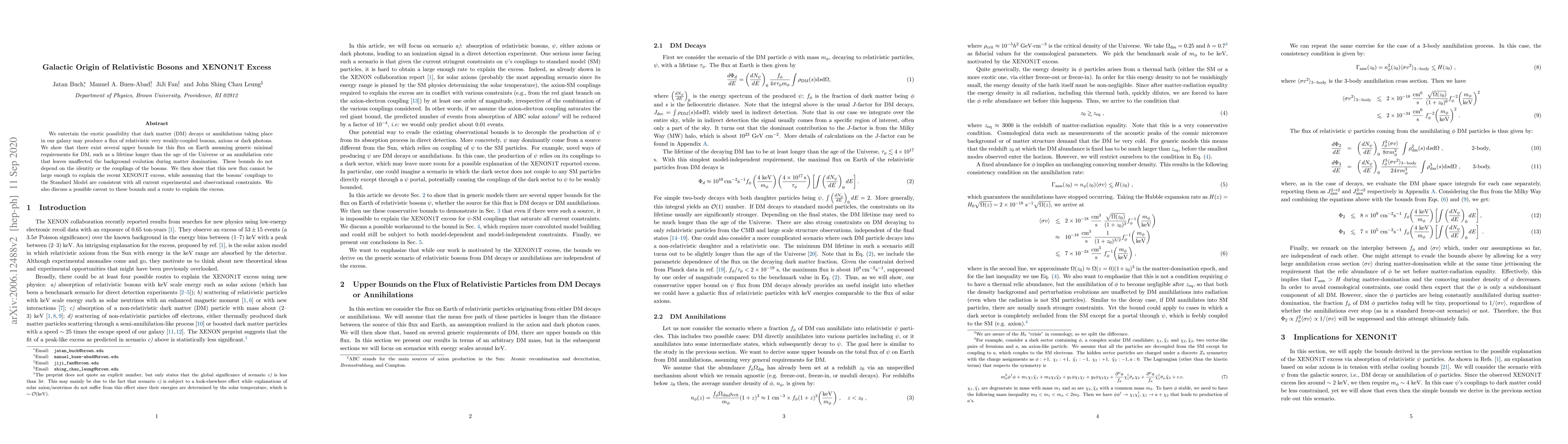 Thumbnail for Galactic Origin of Relativistic Bosons and XENON1T Excess