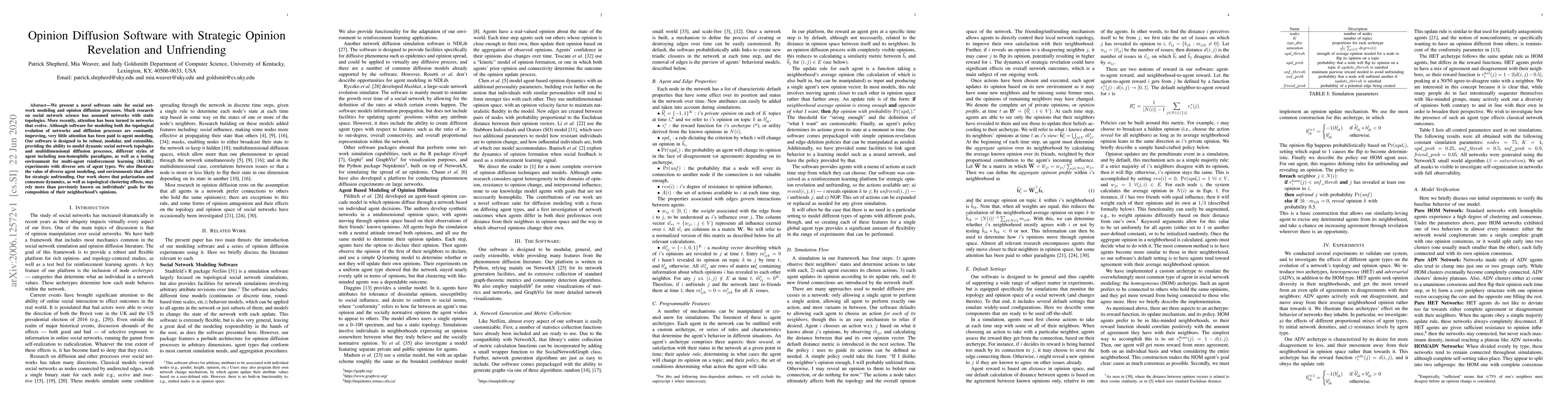 Thumbnail for Opinion Diffusion Software with Strategic Opinion Revelation and
  Unfriending