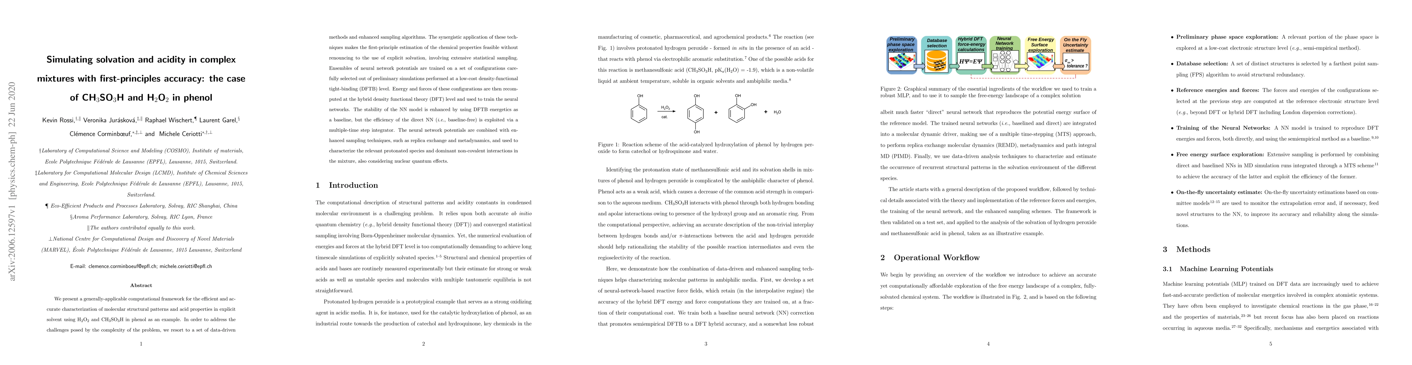 Thumbnail for Simulating solvation and acidity in complex mixtures with
  first-principles accuracy: the case of CH$_3$SO$_3$H and H$_2$O$_2$ in phenol