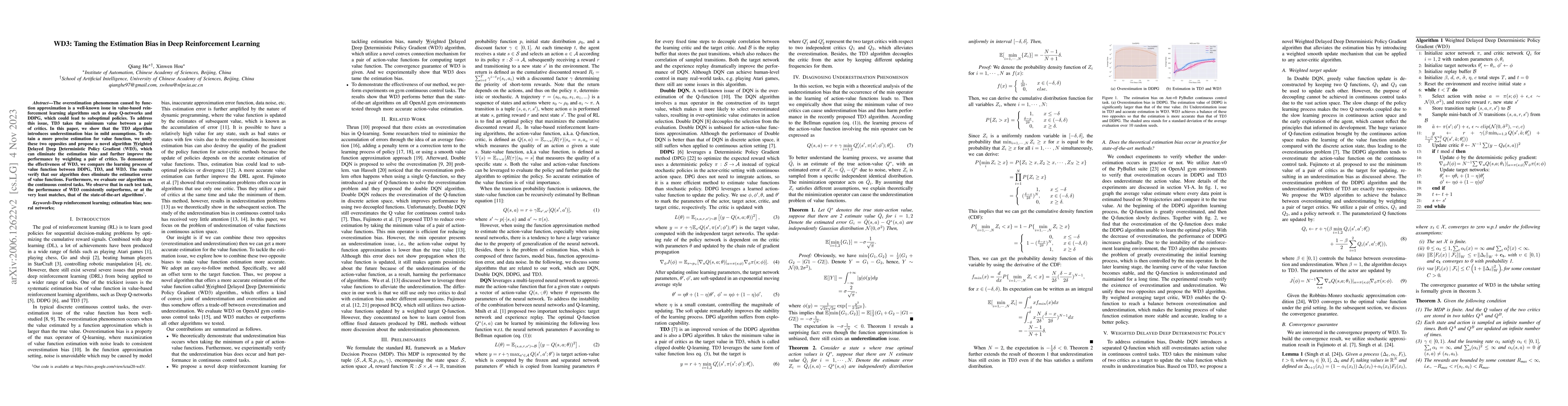 Thumbnail for WD3: Taming the Estimation Bias in Deep Reinforcement Learning