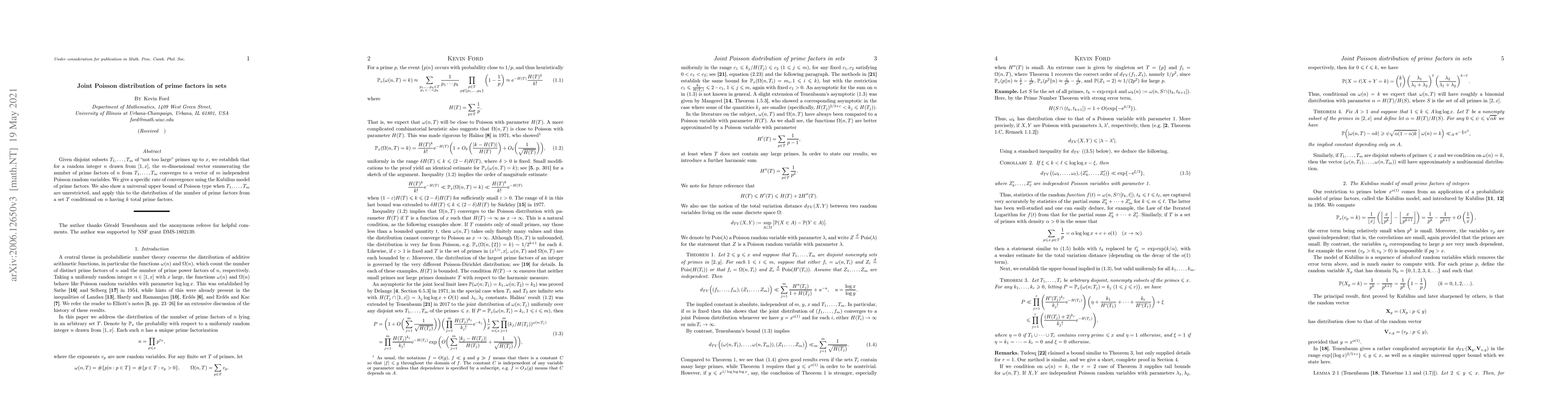 Thumbnail for Joint Poisson distribution of prime factors in sets