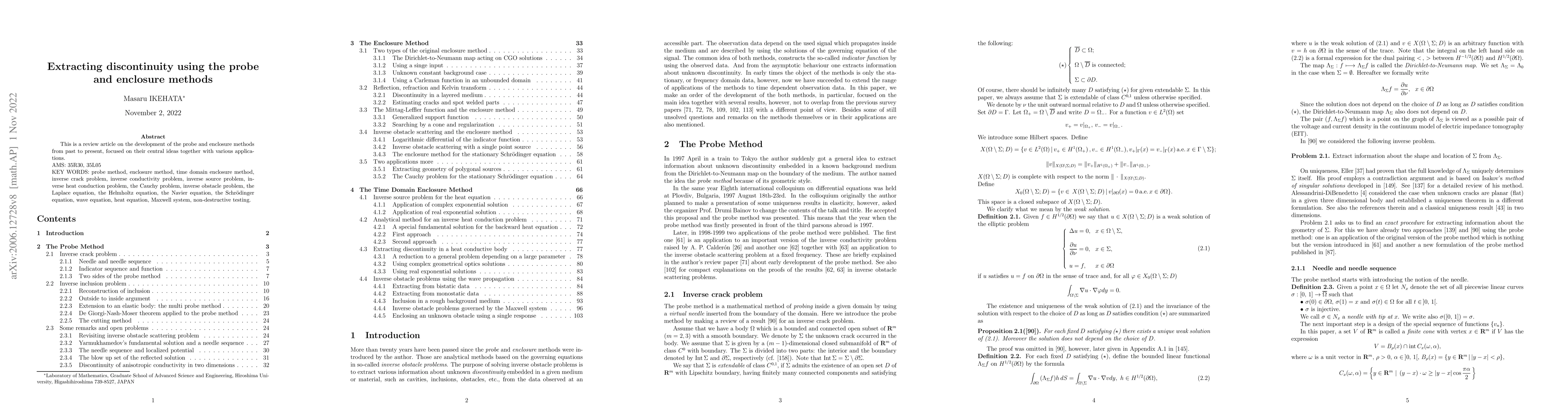 Thumbnail for Extracting discontinuity using the probe and enclosure methods