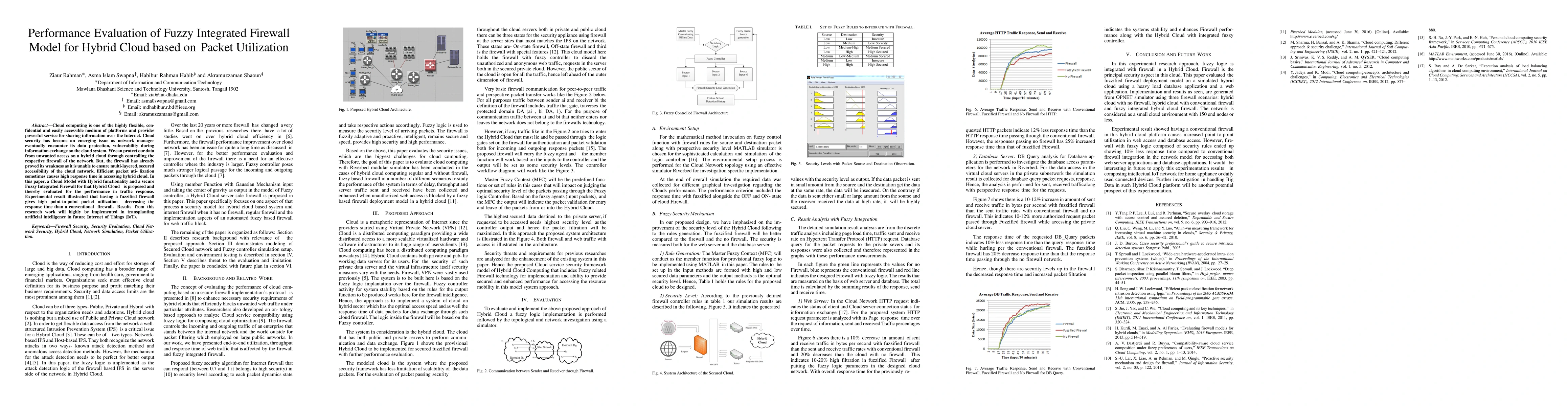 Thumbnail for Performance Evaluation of Fuzzy Integrated Firewall Model for Hybrid
  Cloud based on Packet Utilization