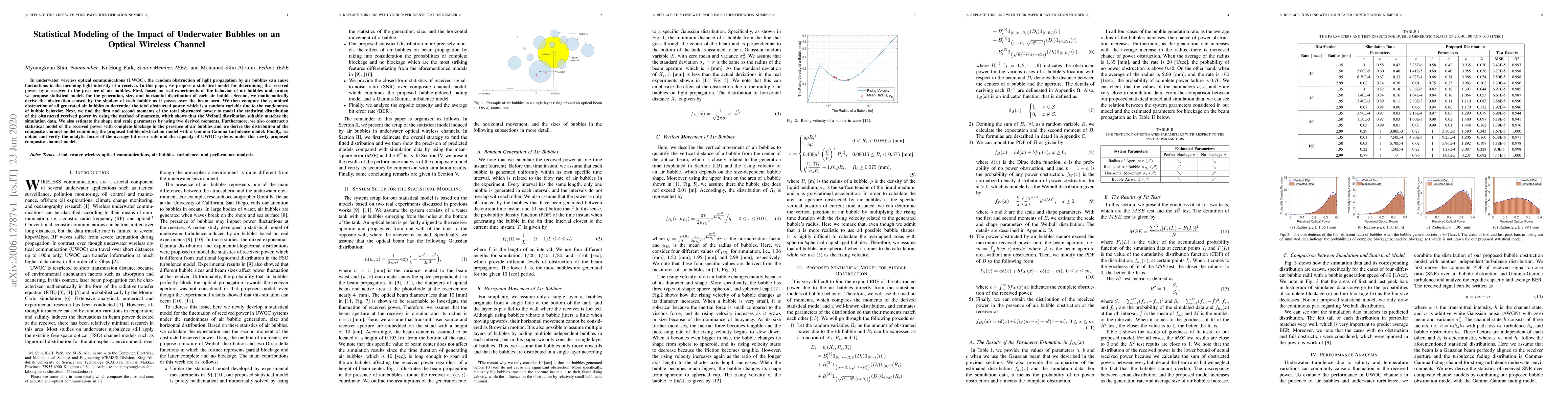 Thumbnail for Statistical Modeling of the Impact of Underwater Bubbles on an Optical
  Wireless Channel
