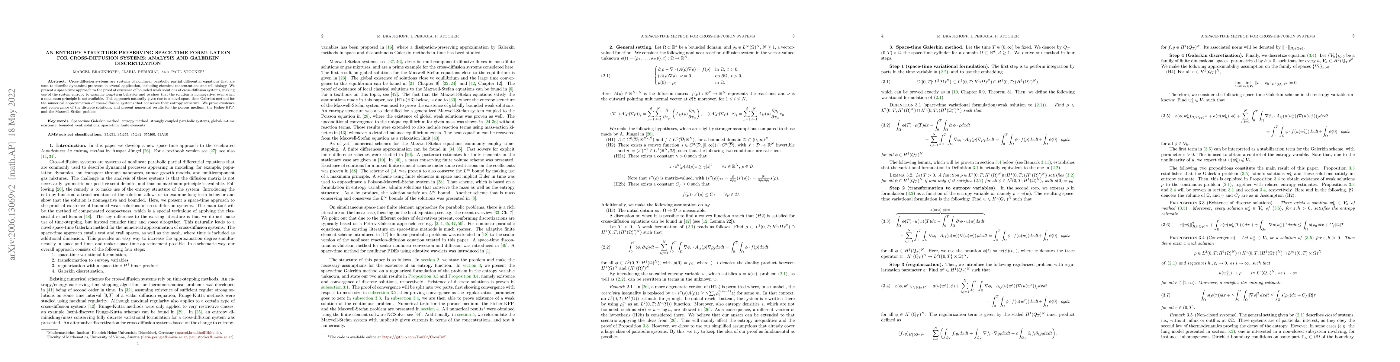 Thumbnail for An entropy structure preserving space-time formulation for
  cross-diffusion systems: Analysis and Galerkin discretization