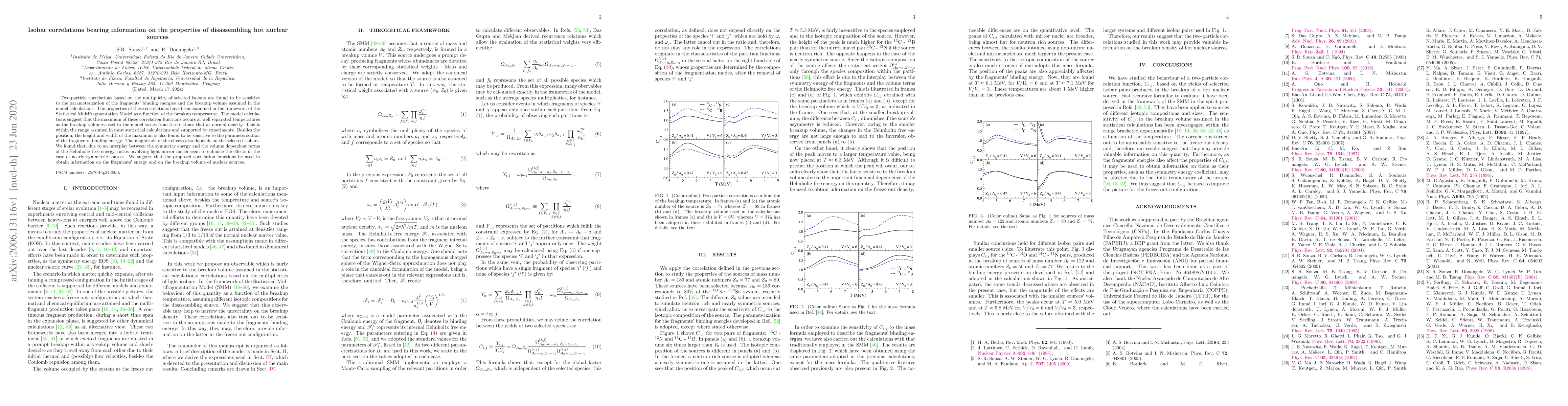 Thumbnail for Isobar correlations bearing information on the properties of hot
  disassembling nuclear sources