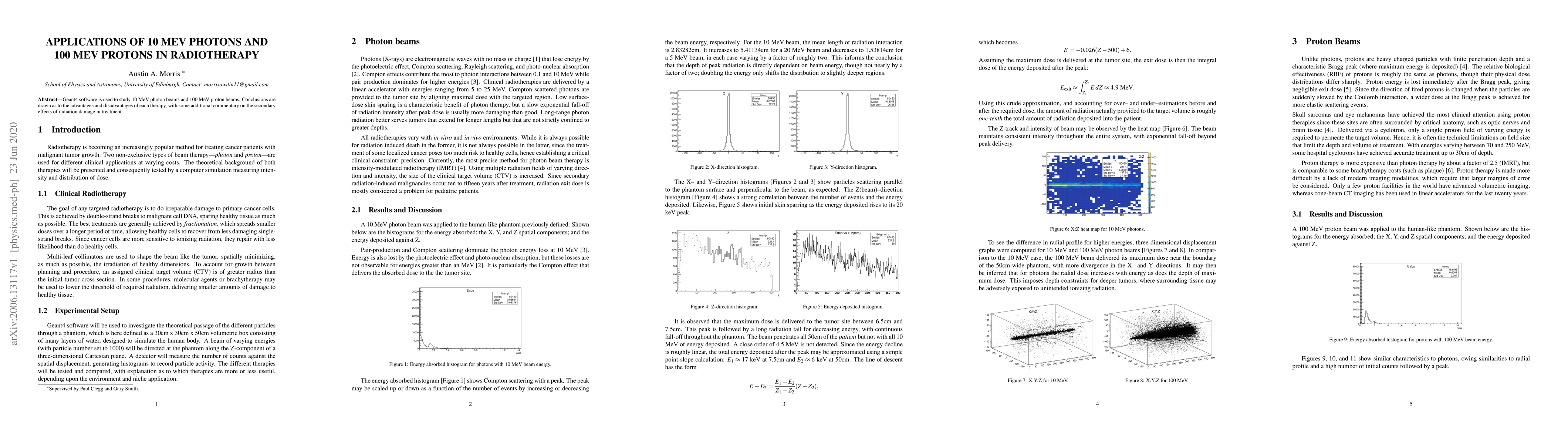 Thumbnail for Applications of 10 MeV Photons and 100 MeV Protons in Radiotherapy
