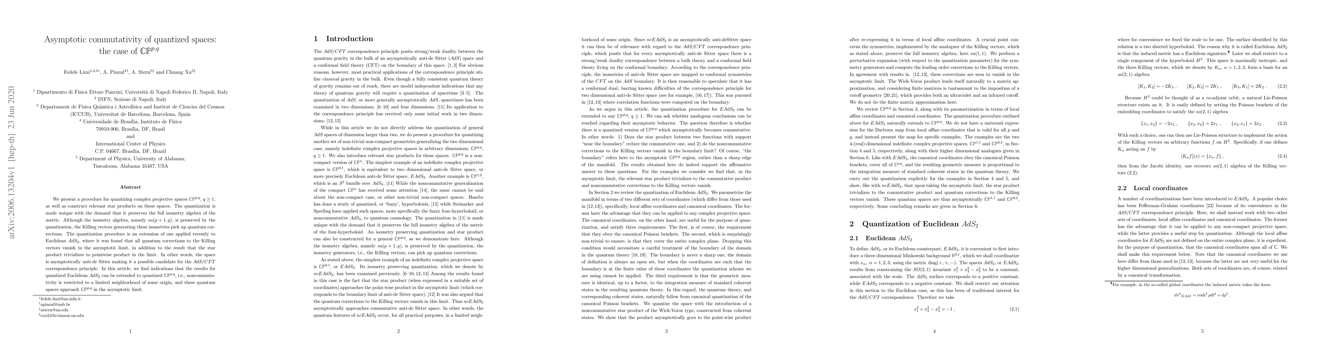 Thumbnail for Asymptotic commutativity of quantized spaces: the case of
  $\mathbb{CP}^{p,q}$