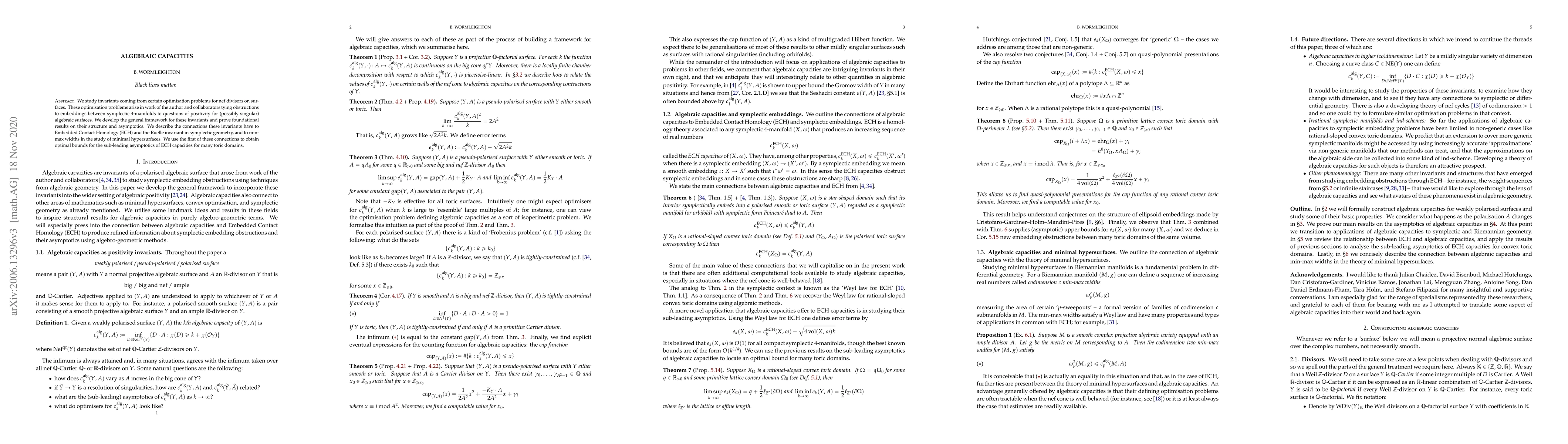 Thumbnail for Algebraic capacities