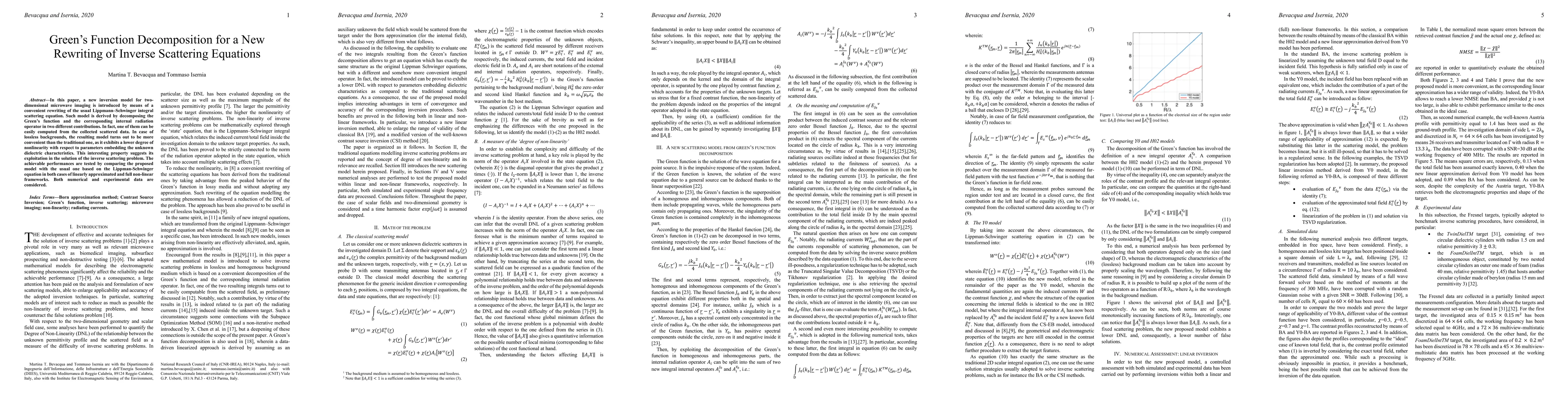 Thumbnail for Greens function decomposition for a new rewriting of inverse scattering
  equations