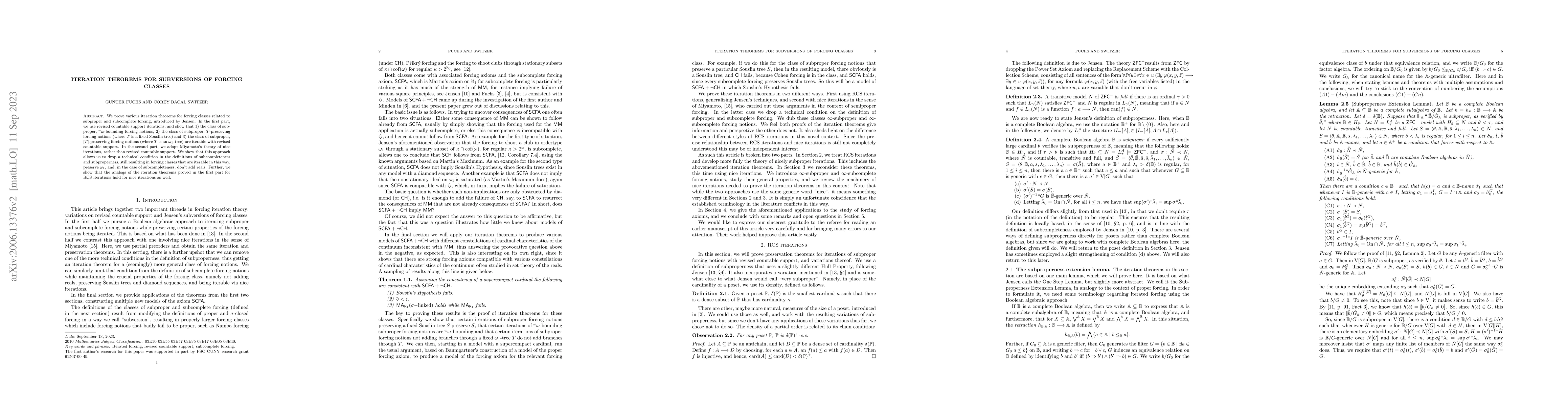 Thumbnail for Iteration theorems for subversions of forcing classes