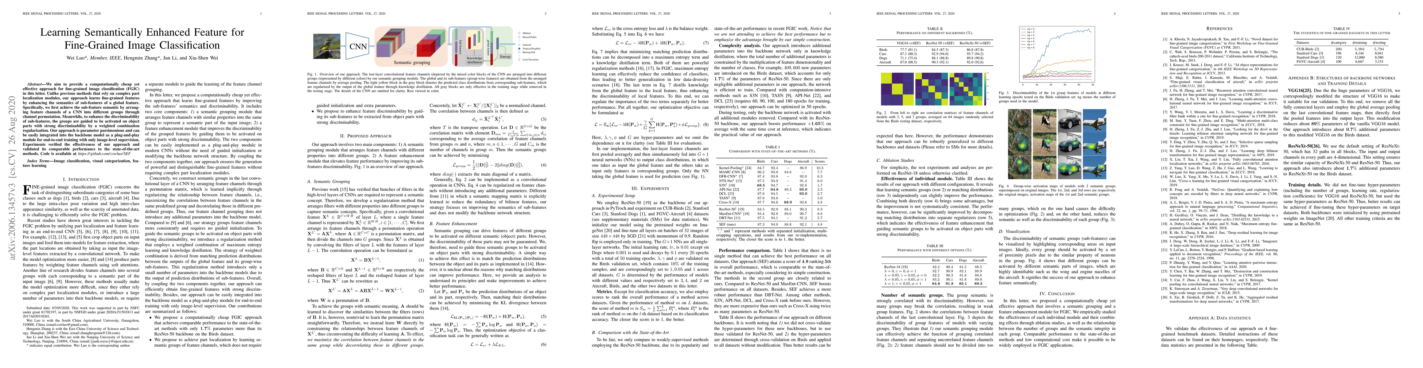 Thumbnail for Learning Semantically Enhanced Feature for Fine-Grained Image
  Classification