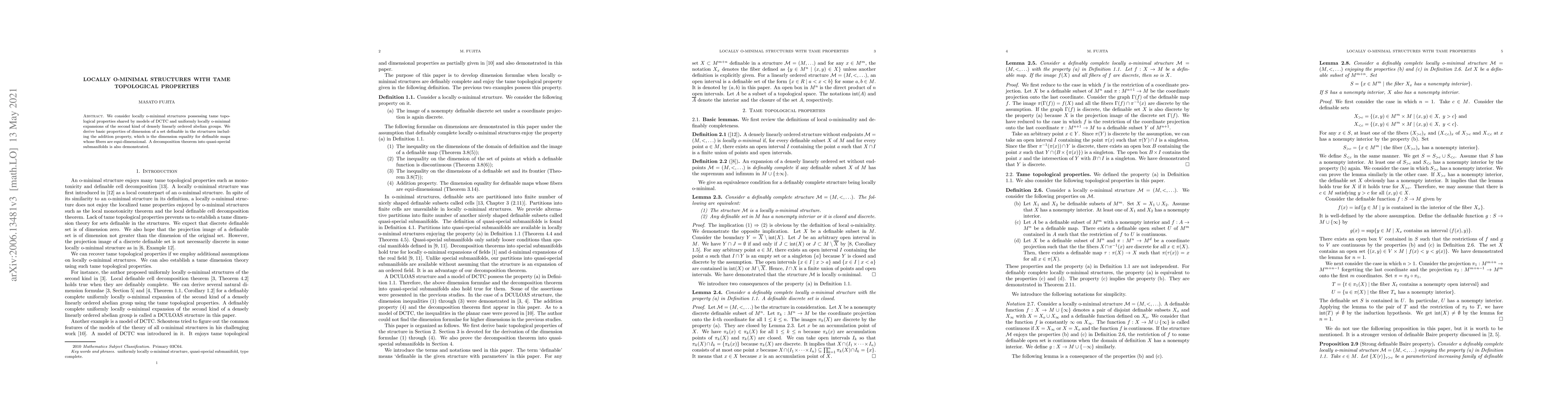 Thumbnail for Locally o-minimal structures with tame topological properties