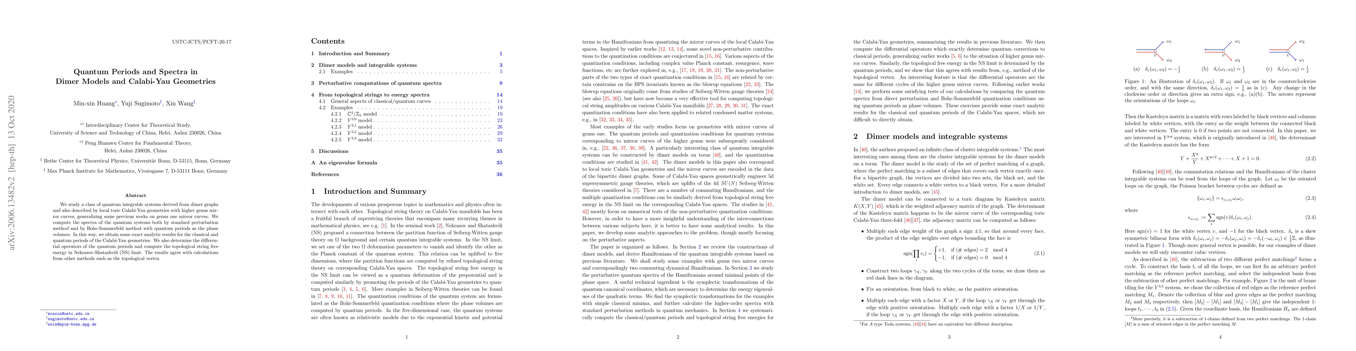 Thumbnail for Quantum Periods and Spectra in Dimer Models and Calabi-Yau Geometries