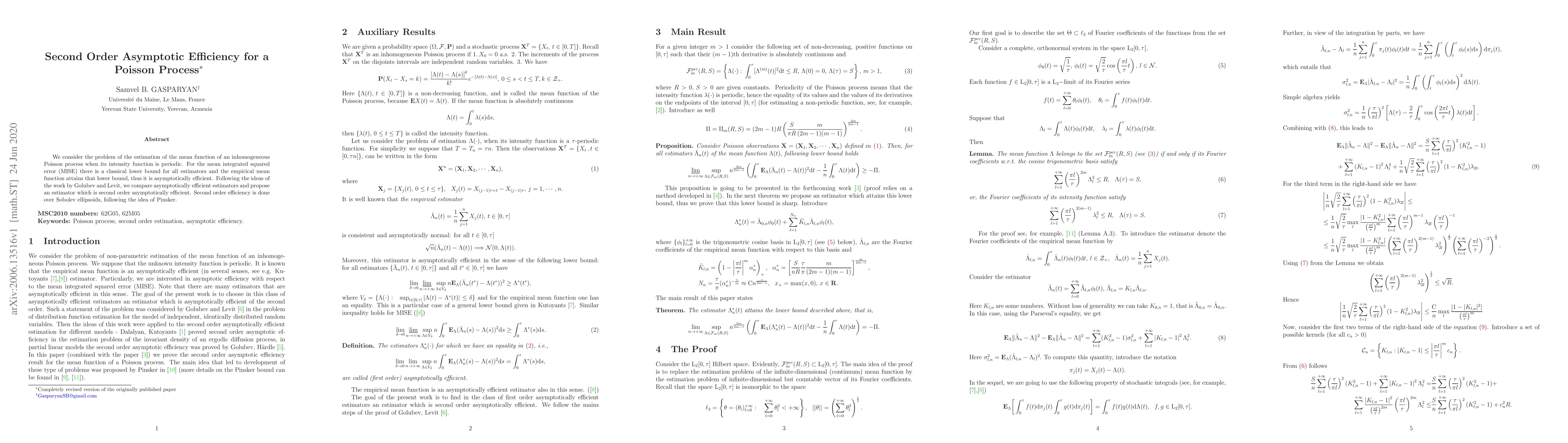 Thumbnail for Second order asymptotic efficiency for a Poisson process