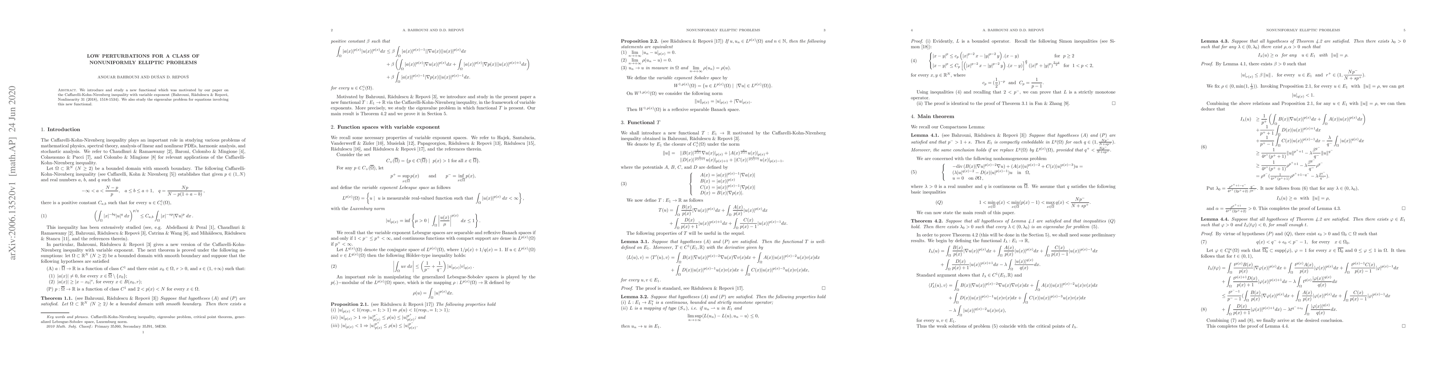 Thumbnail for Low perturbations for a class of nonuniformly elliptic problems