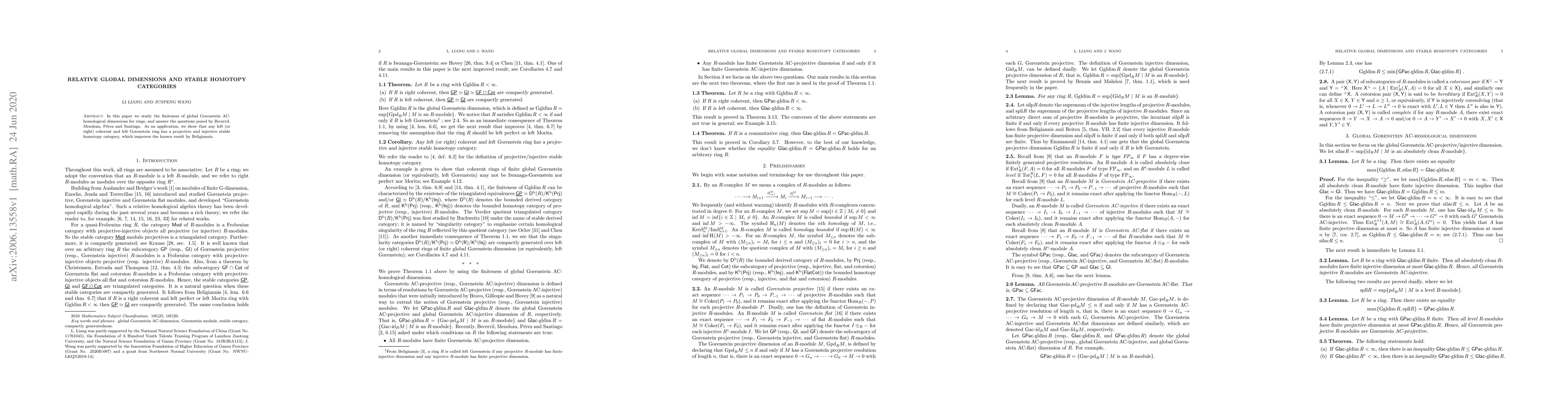 Thumbnail for Relative global dimensions and stable homotopy categories