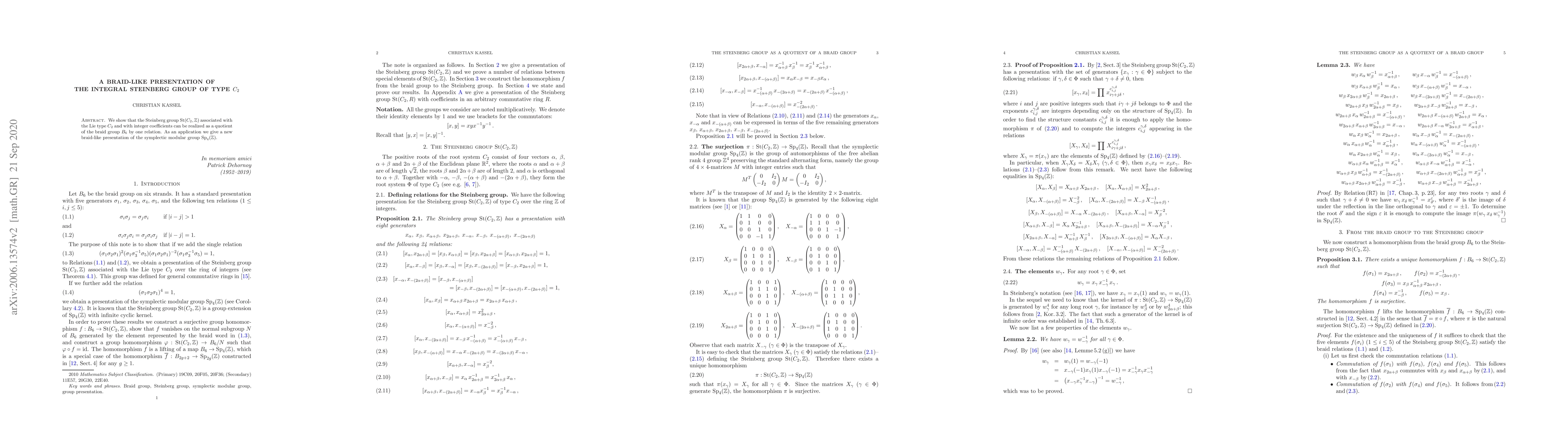 Thumbnail for A braid-like presentation of the integral Steinberg group of type $C_2$