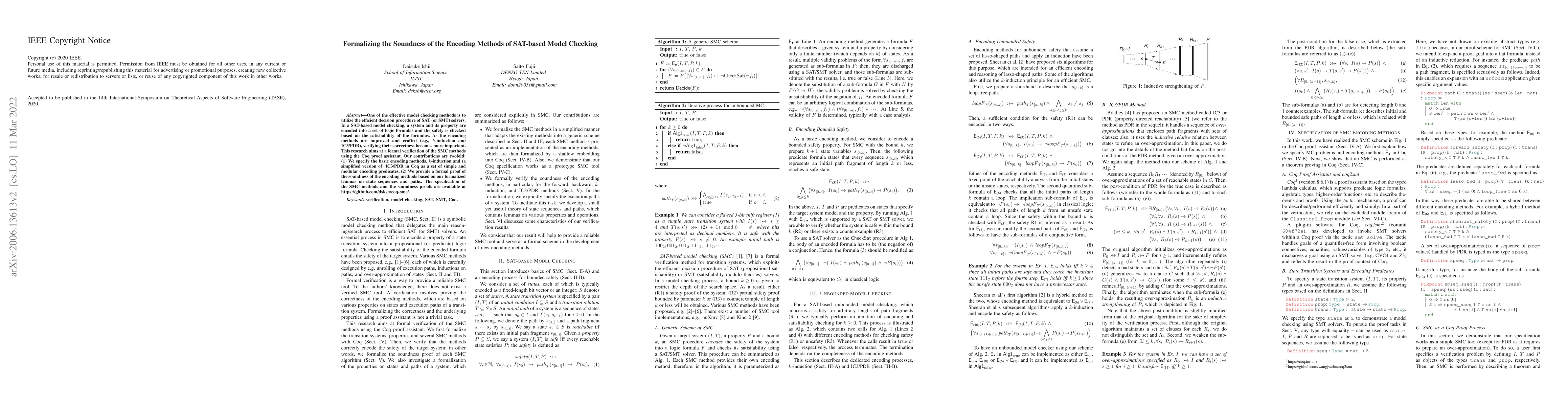 Thumbnail for Formalizing the Soundness of the Encoding Methods of SAT-based Model
  Checking