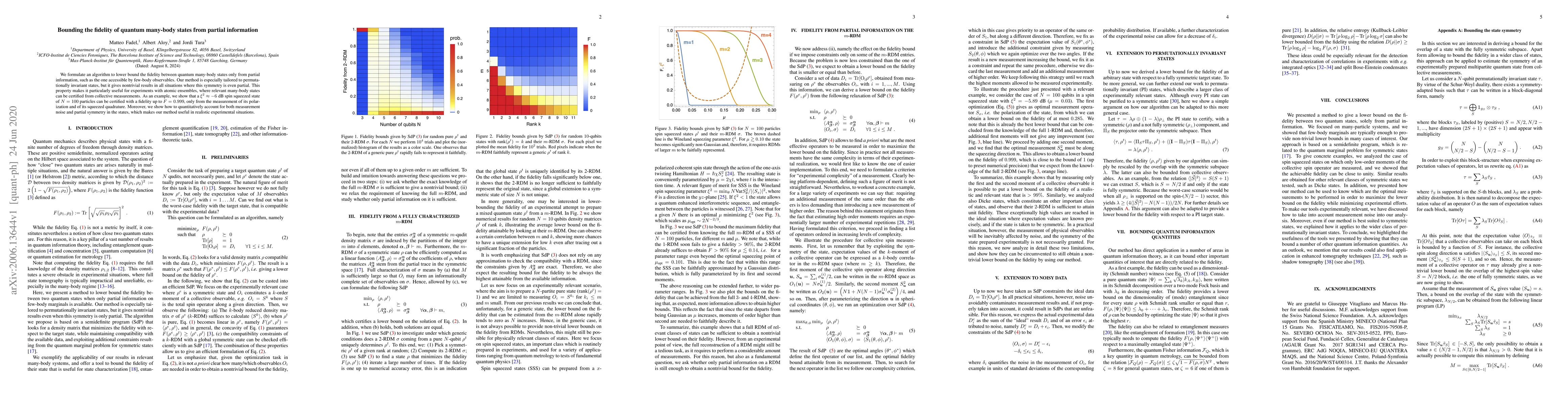Thumbnail for Bounding the fidelity of quantum many-body states from partial
  information