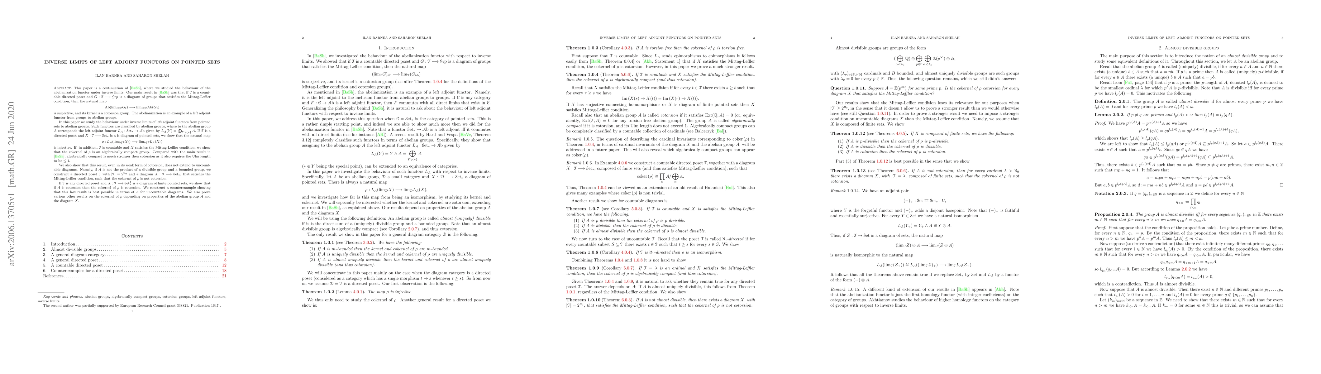 Thumbnail for Inverse limits of left adjoint functors on pointed sets
