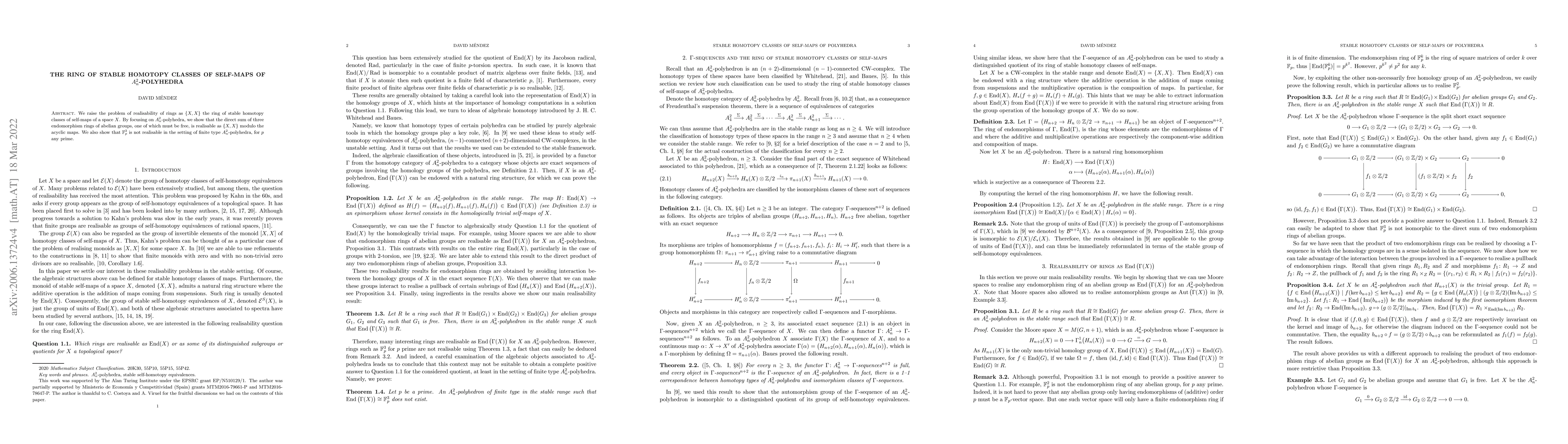 Thumbnail for The ring of stable homotopy classes of self-maps of $A_n^2$-polyhedra